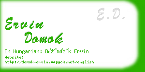 ervin domok business card